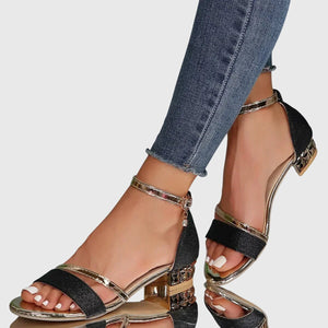 Women's Sandals | Adjustable Ankle Strap, Block Heel 0