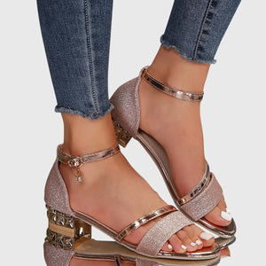 Women's Sandals | Adjustable Ankle Strap, Block Heel 3