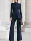 Women's Suit | Structured Blazer, Wide-Leg Pants 0