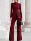 Women's Suit | Structured Blazer, Wide-Leg Pants 3