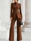 Women's Suit | Structured Blazer, Wide-Leg Pants 4