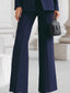 Women's Suit | Structured Blazer, Wide-Leg Pants 6