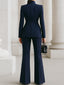 Women's Suit | Structured Blazer, Wide-Leg Pants 7