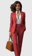 Women's Suit | Structured Lapel Blazer, Straight Leg Pants 1