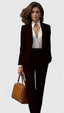 Women's Suit | Structured Lapel Blazer, Straight Leg Pants 2