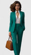 Women's Suit | Structured Lapel Blazer, Straight Leg Pants 3