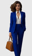 Women's Suit | Structured Lapel Blazer, Straight Leg Pants 4