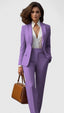 Women's Suit | Structured Lapel Blazer, Straight Leg Pants 5