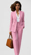 Women's Suit | Structured Lapel Blazer, Straight Leg Pants 7
