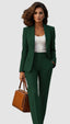 Women's Suit | Structured Lapel Blazer, Straight Leg Pants 8