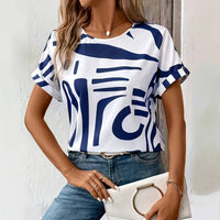 Women's T Shirt | Abstract Print, Short Sleeves 0