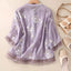 Women's Top | Embroidered Floral Detail, Relaxed Fit 2