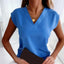 Women's short sleeve top with a stylish V-neckline, perfect for casual outings and summer wear. 1