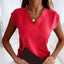 Women's short sleeve top with a stylish V-neckline, perfect for casual outings and summer wear. 9