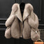 Women's Vegan Leather Jacket with Oversized Faux Fur Collar - Stylish Women's Jacket for Autumn/Winter 0