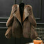 Women's Vegan Leather Jacket with Oversized Faux Fur Collar - Stylish Women's Jacket for Autumn/Winter 1