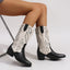 Women's Western Cowboy Boots with Embroidered Design - Stylish Cowgirl Boots for Comfort and Versatility 1