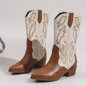 Women's Western Cowboy Boots with Embroidered Design - Stylish Cowgirl Boots for Comfort and Versatility 4