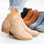 Ankle Boots for Women | Side Zip Block Heel Pointed Toe Booties – FERN