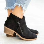 Ankle Boots for Women | Side Zip Block Heel Pointed Toe Booties – FERN