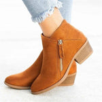Ankle Boots for Women | Side Zip Block Heel Pointed Toe Booties – FERN