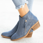Ankle Boots for Women | Side Zip Block Heel Pointed Toe Booties – FERN