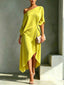 Womens Dress | Asymmetrical Neckline, Flowing Silhouette 0