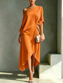 Womens Dress | Asymmetrical Neckline, Flowing Silhouette 4