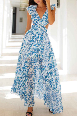 Womens Dress | Floral Pattern, Criss-Cross Design 1