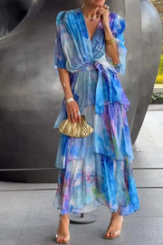 Womens Dress | Floral Print, V-neck, Half Sleeves 0