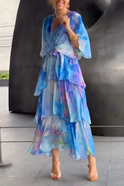 Womens Dress | Floral Print, V-neck, Half Sleeves 1