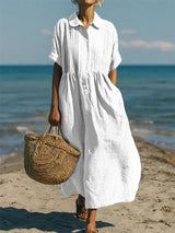 Womens Dress | Flowing Cut, Button Closure 0