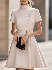 Womens Dress | High-Neck, Belted Waist 0