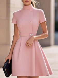 Womens Dress | High-Neck, Belted Waist 1