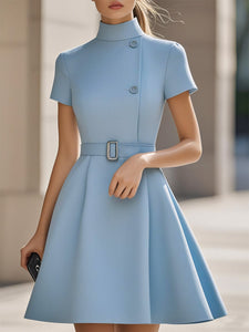 Womens Dress | High-Neck, Belted Waist 2