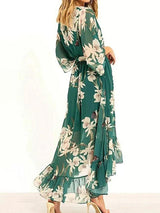 Womens Dress | Long Sleeve, V-Neck, Ruffles 1