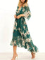 Womens Dress | Long Sleeve, V-Neck, Ruffles 2