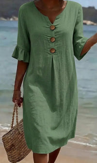 Womens Dress | Loose Fit, Button Closure 3