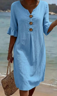 Womens Dress | Loose Fit, Button Closure 4