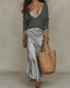 Womens Dress | Midi Length, Satin Fabric with Sweater 3