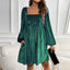 Womens Dress | Square Neckline, Pleated Velvet 1