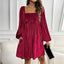 Womens Dress | Square Neckline, Pleated Velvet 3