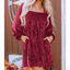 Womens Dress | Square Neckline, Pleated Velvet 4
