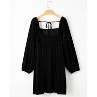 Womens Dress | Square Neckline, Pleated Velvet 6