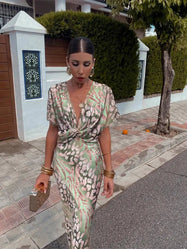 Womens Dress | Twisted Front Design, Short Sleeves 0