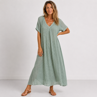 Womens Dress | V-Neck, Flowing Silhouette 0