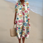 Womens Dress | V-Neck, Multicolour Print 2