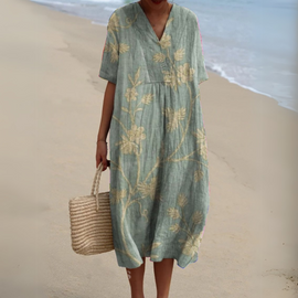 Womens Dress | V-Neck, Multicolour Print 3