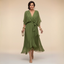 Womens Dress | V-Neckline, Adjustable Waist, Chiffon Fabric 0