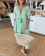 Womens Dress | V-Neckline, Flowing Floral Print 1